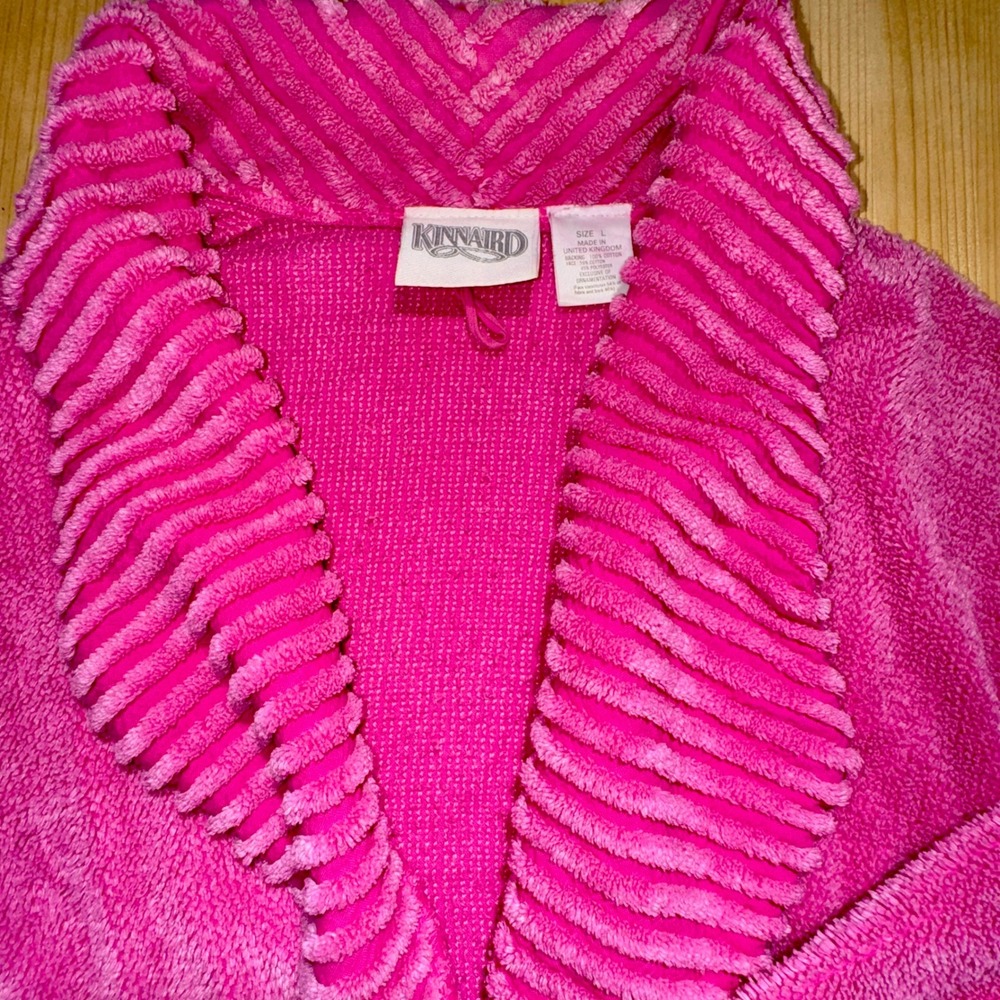 Kinnaird Plush Robe Spa Bathrobe Soft Cozy Loungewear Hot Pink‎ Women's Size L